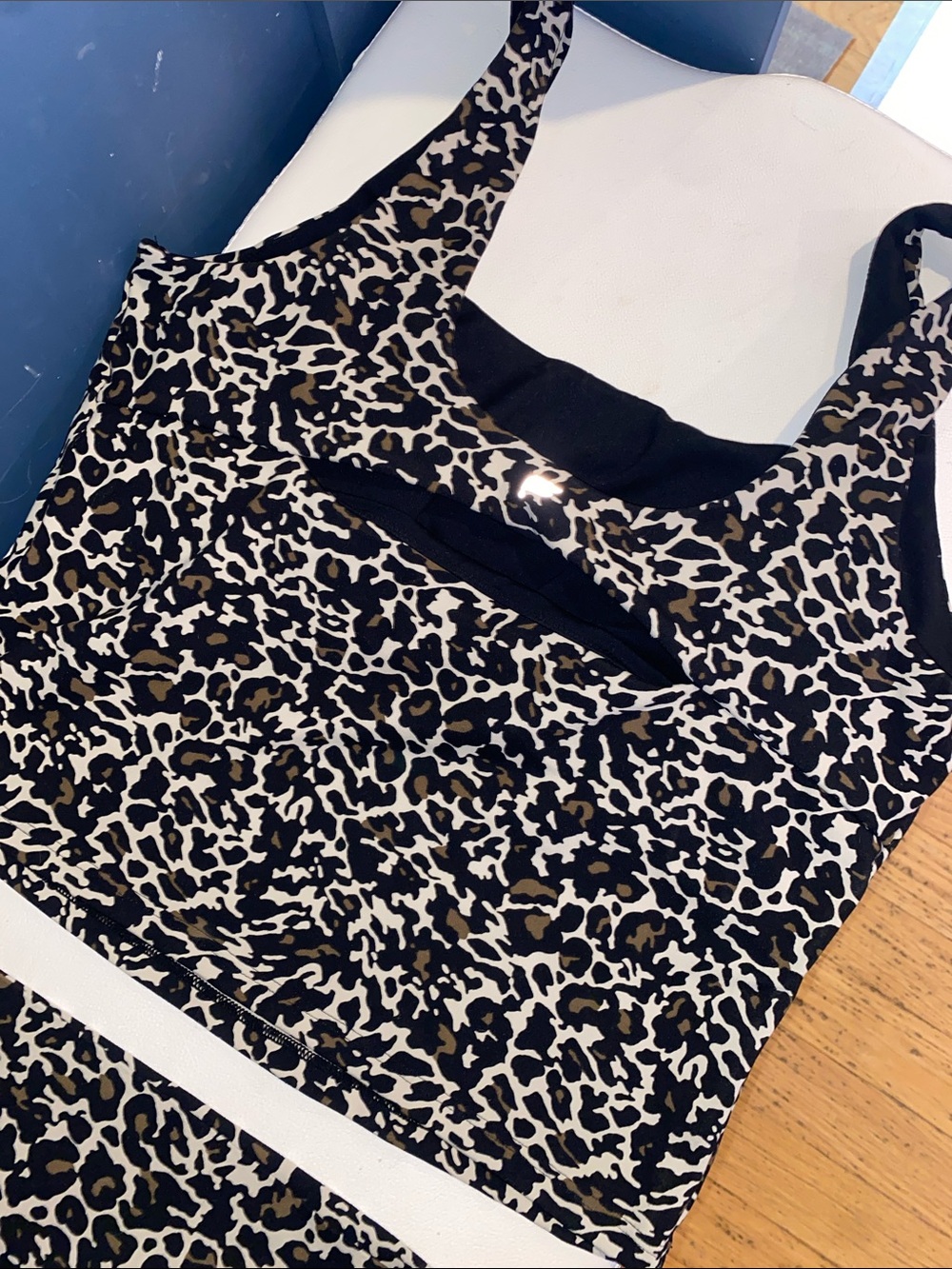 Fabletics PureLuxe Leopard Print Tank and Bike Shorts Set - Black, Brown, Cream - Picture 4 of 8